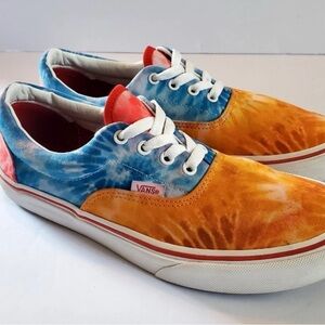 VANS Big Kids Era 'Tie Dye Block' Orange Blue White Sneaker Shoe Size 6.5